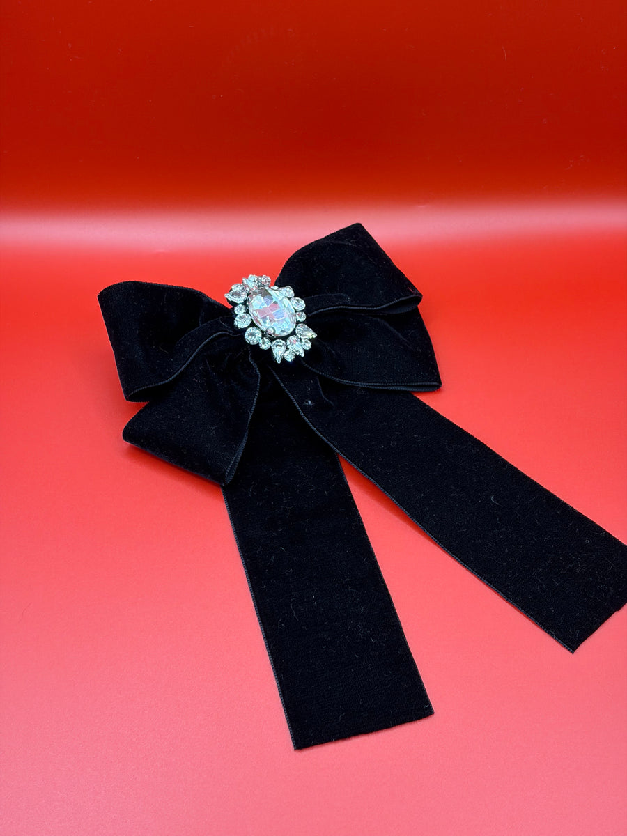 Fiocco nero in velluto gioiello
