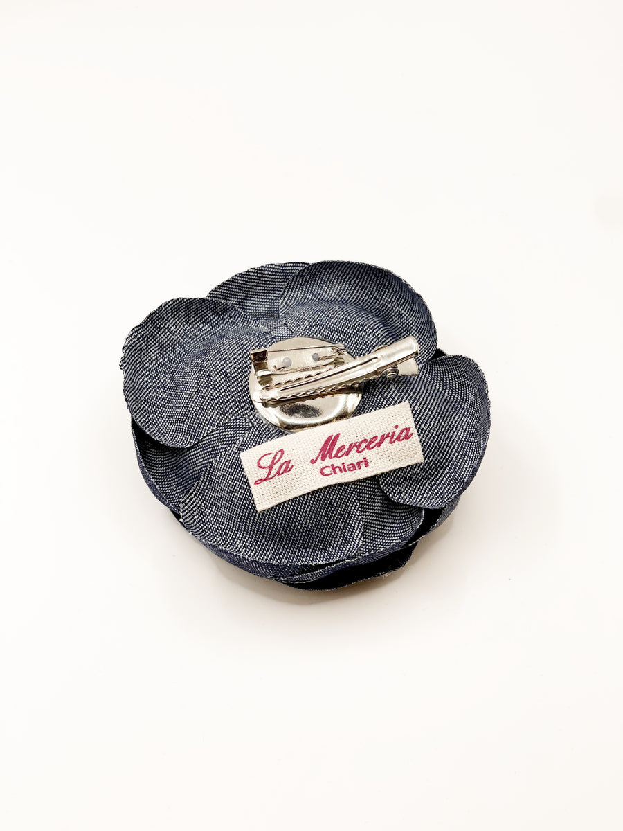 Spilla Camelia In Denim