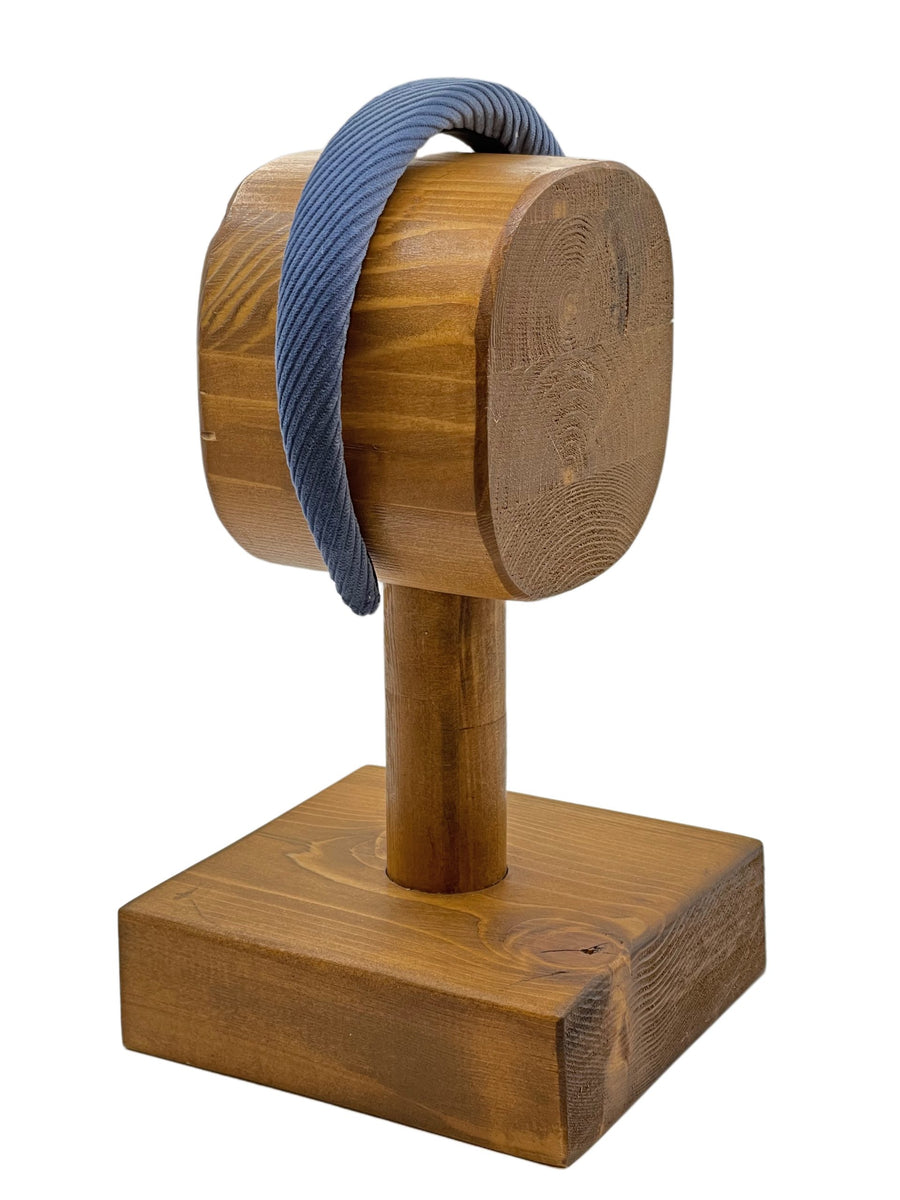 Blue ribbed velvet headband