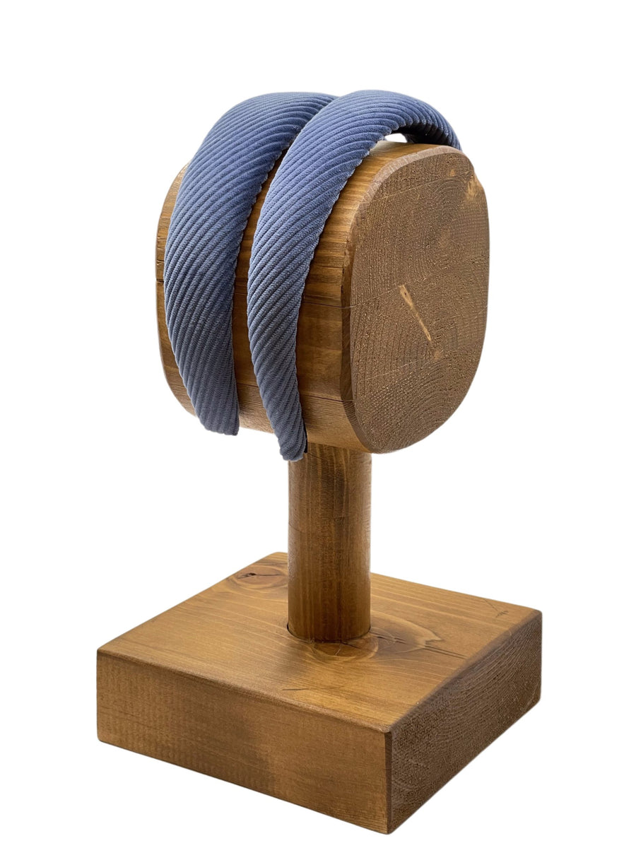 Blue ribbed velvet headband