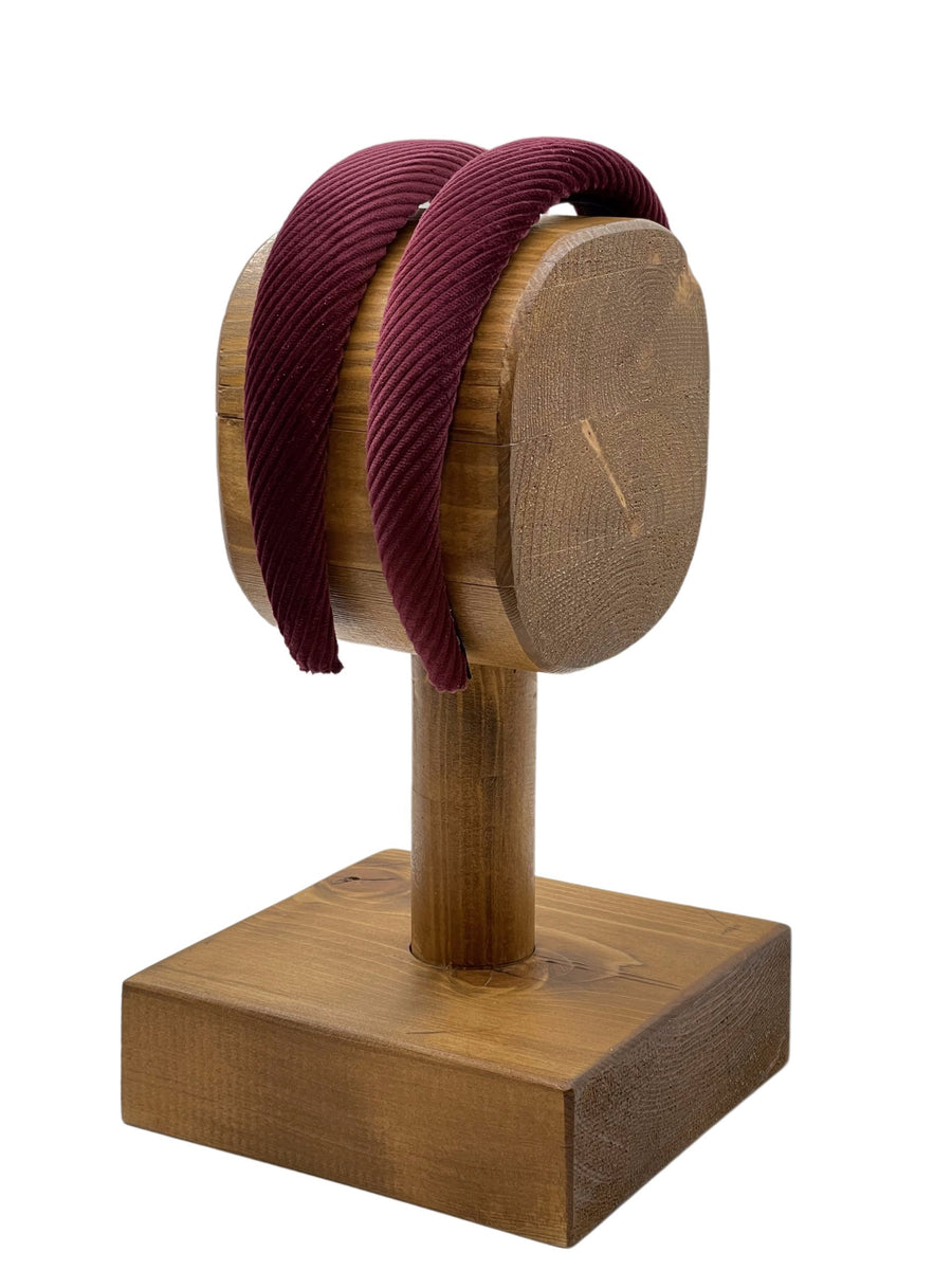 Bordeaux ribbed velvet headband