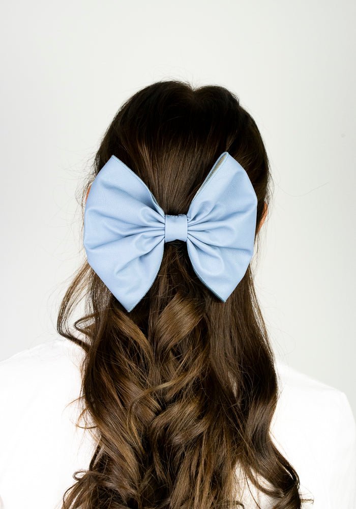 Faux leather bow